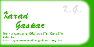 karad gaspar business card